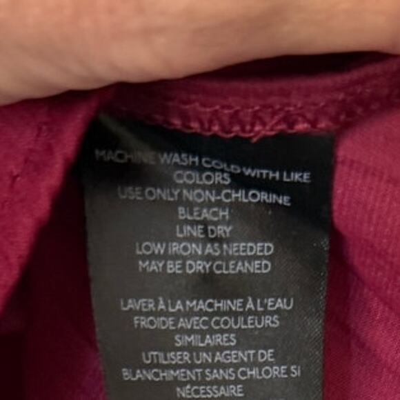 BY ANTHROPOLOGIE Relaxed Shimmer Popover Blouse Top Burgundy S Office Siren - Picture 6 of 7